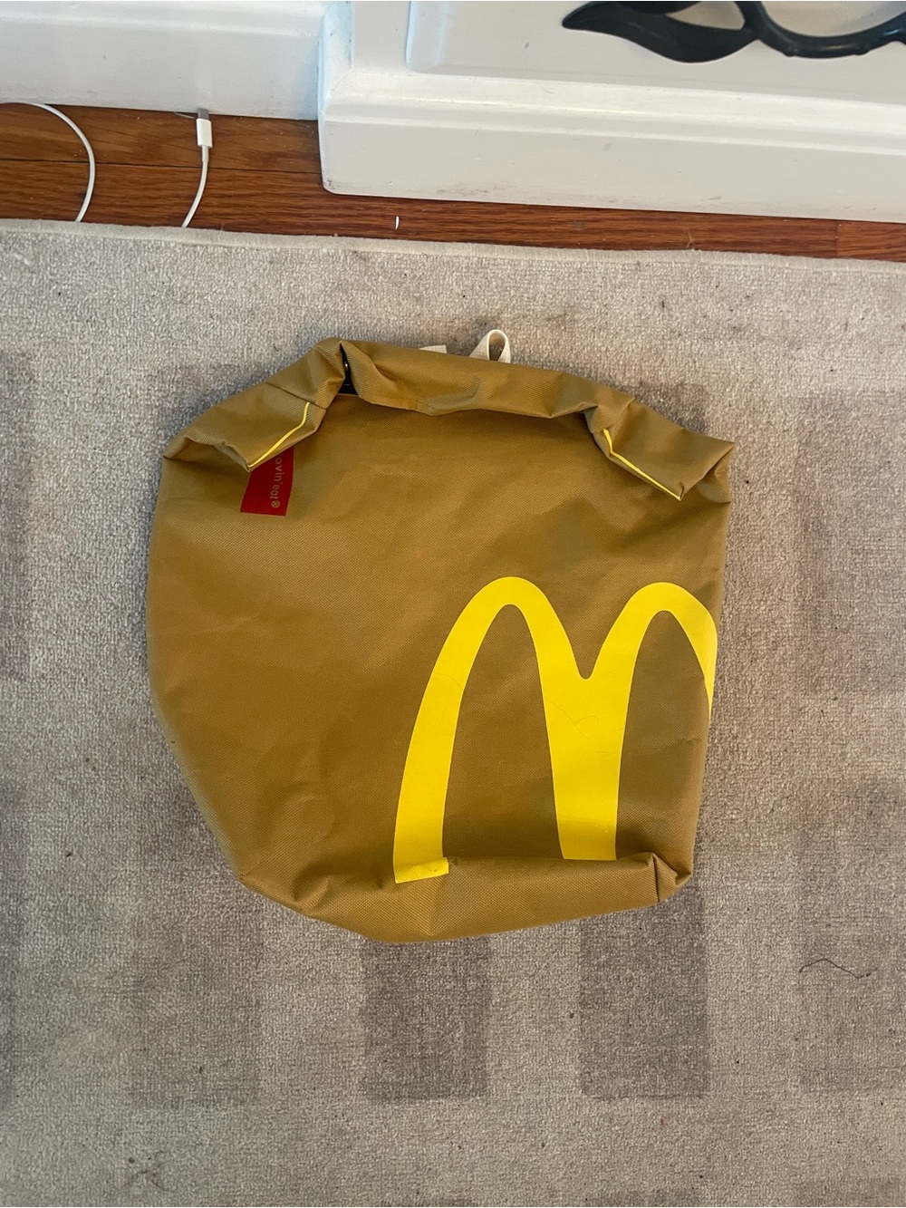 McDonald's Yellow Logo Olive Green Roll-Top Backpack Tote